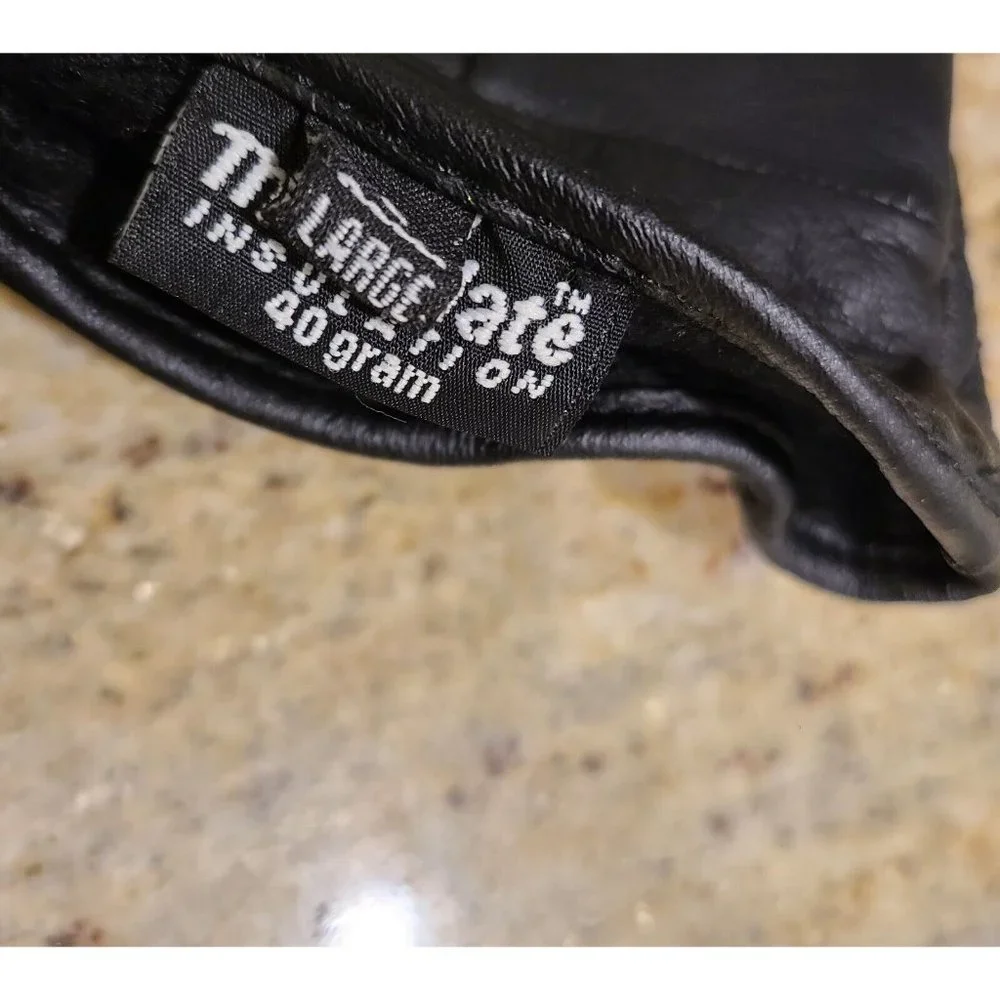 Thinsulate Insulation Women's Size L Black Soft Leather Quilted 40 Gram Biker